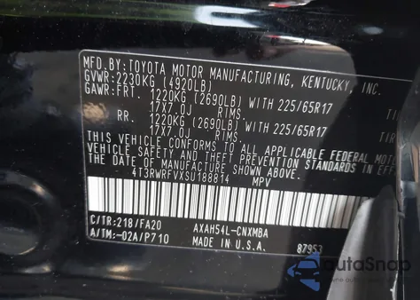 2025 Toyota Rav4 Hybrid Xle from USA, damaged, VIN 4T3RWRFVXSU188814